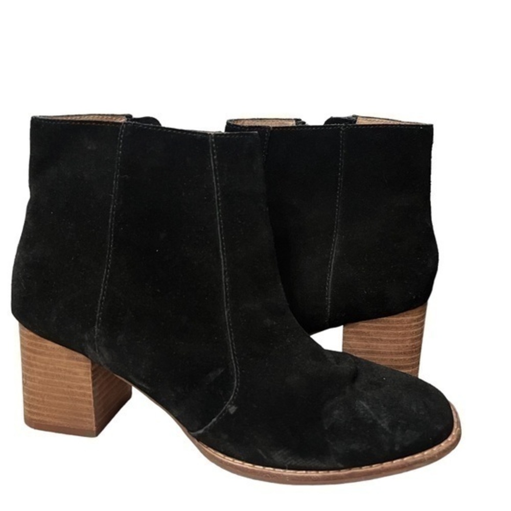 Madewell Bryce Black Suede Leather Ankle Heel Boots Shoes
